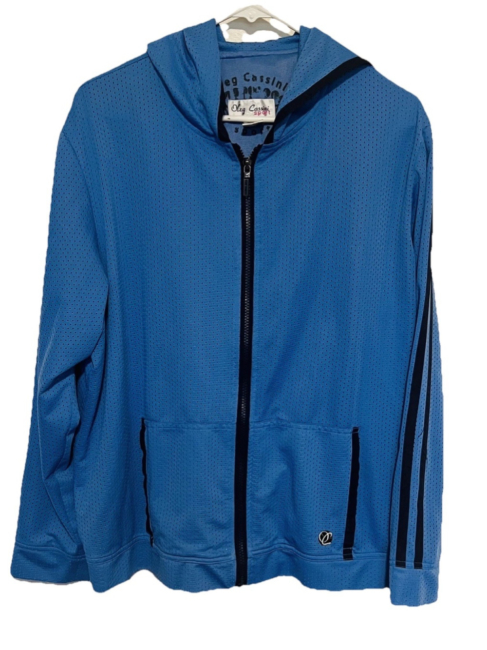 Vintage Oleg Cassini Sport Track Jacket Men’s 1X Blue Lightweight Full Zip